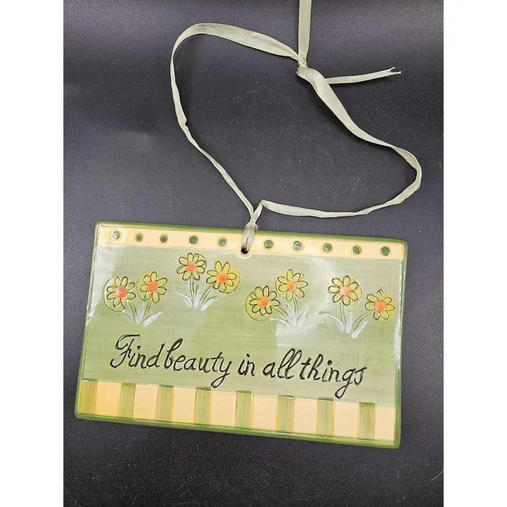 Hand-Painted Ceramic Wall Hanging Find Beauty in All Things
